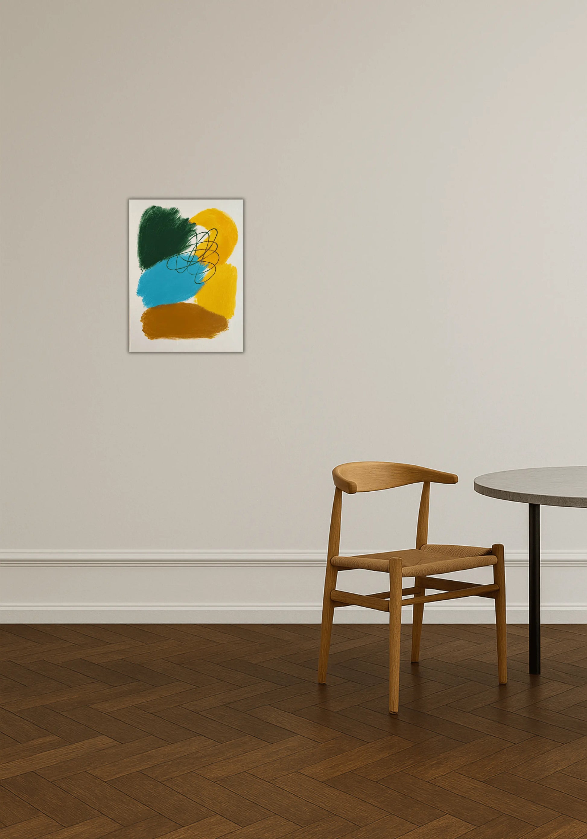 Ophæng af værk set forfra