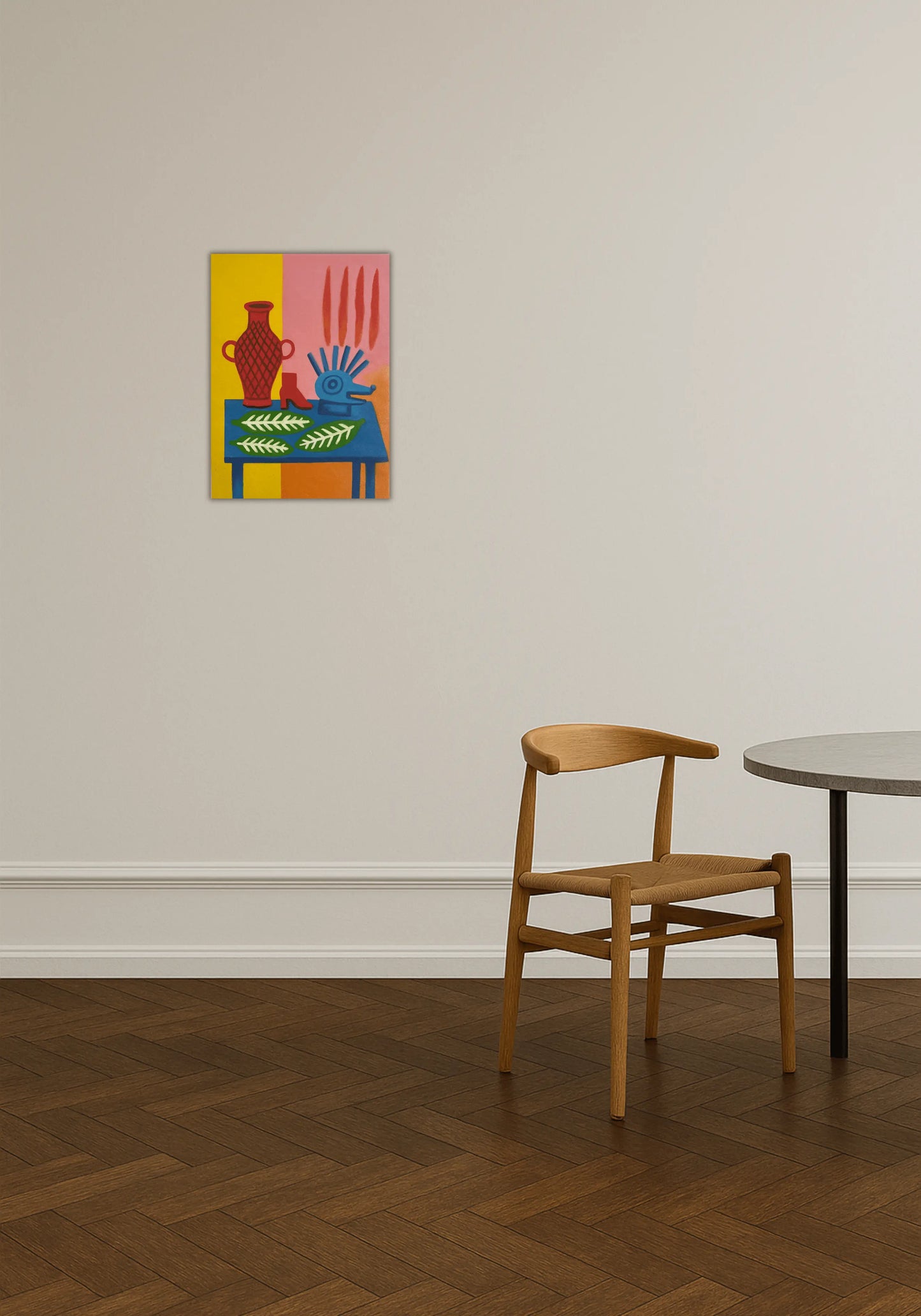 Ophæng af værk set forfra