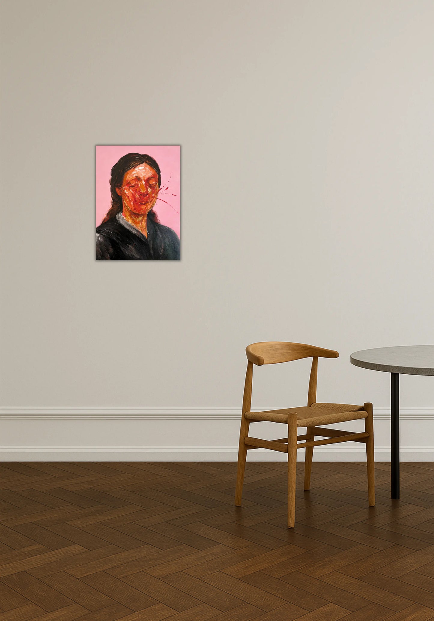 Ophæng af værk set forfra