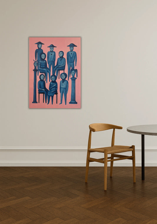 Palæ - Det blå selskab 50 x 70 cm