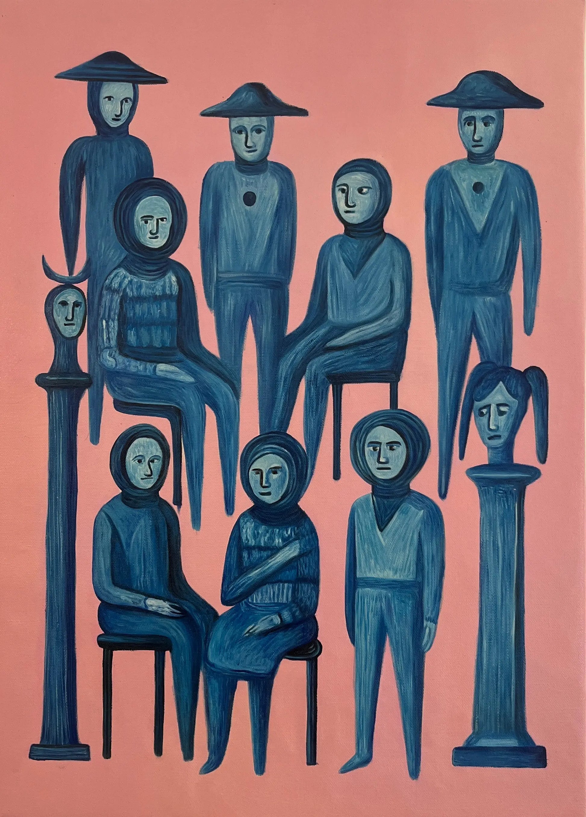 Palæ - Det blå selskab 50 x 70 cm
